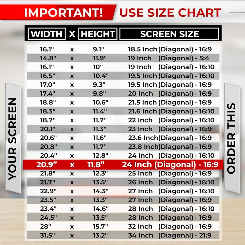 SightPro 24 Inch 16:9 [2 Pack] Computer Privacy Screen Filter for Monitor - Privacy Shield and Anti-Glare Protector - Image 3